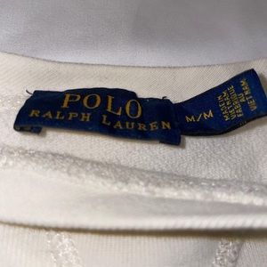 ralph lauren off white cropped wide neck jumper crewneck sweater